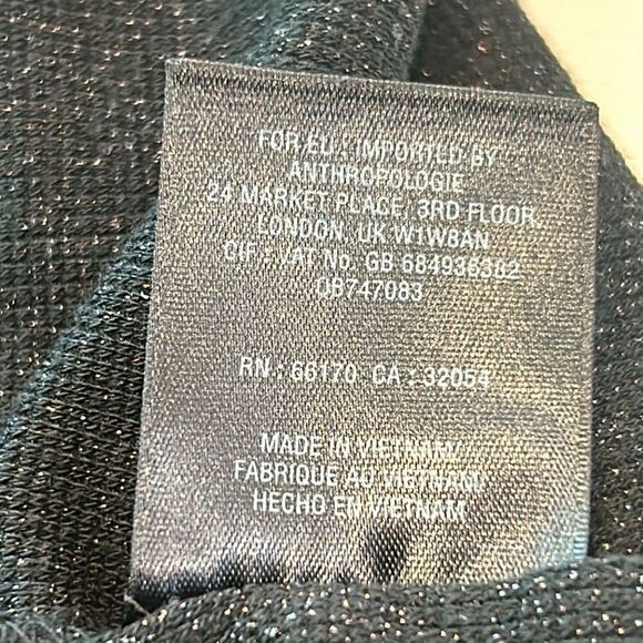 Anthropologie Vanessa Virginia, black/gold, metallic turtleneck sweater XS - Picture 11 of 11